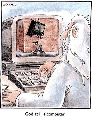 Farside Comic God at His Computer